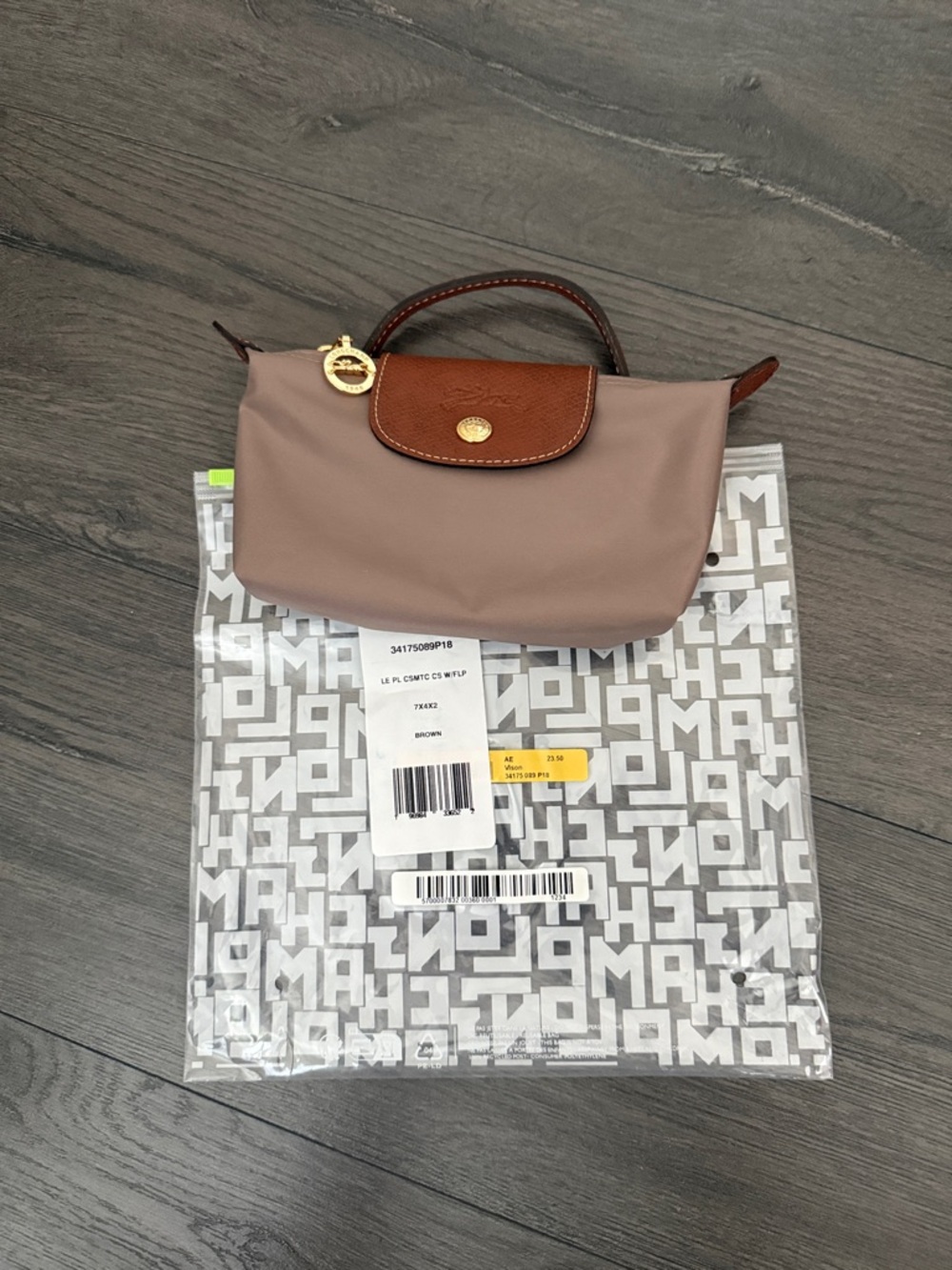 Longchamp Le Pliage cosmetic bag- Brown - Picture 2 of 6